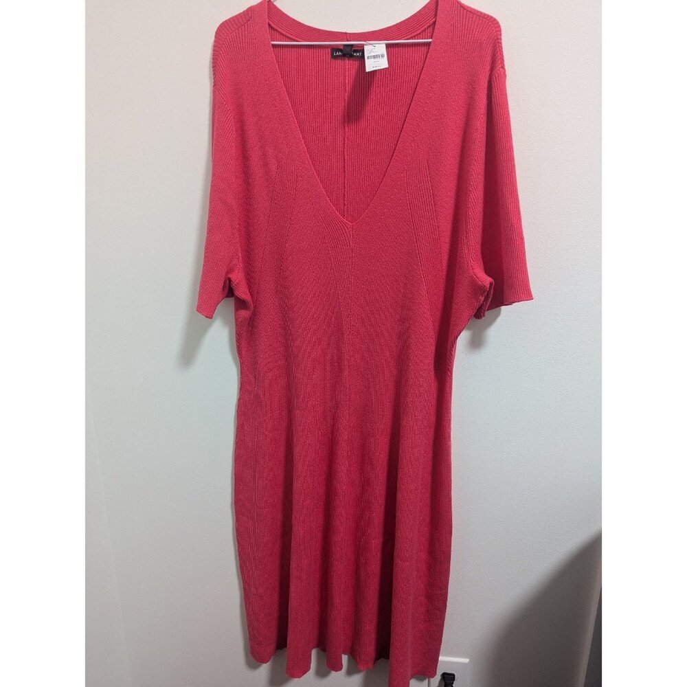 NWT Lane Bryant V-Neck Pink Sweater Dress  Size 26/28 Beautiful Plus Size Dress